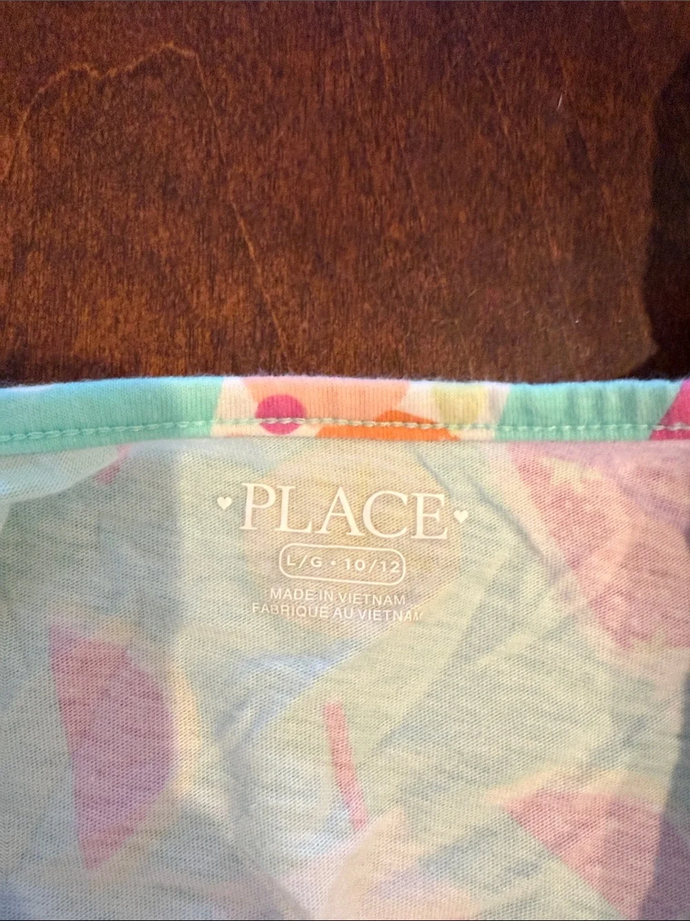 The Children's Place Aqua Romper with Pink Tropical Drink Print